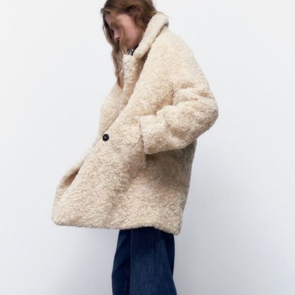 NWT ZARA FAUX FUR COAT SZ M - Picture 9 of 9